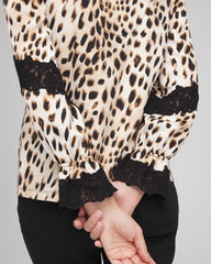 Animal Print Long-Sleeved Top English Cream - Chico's