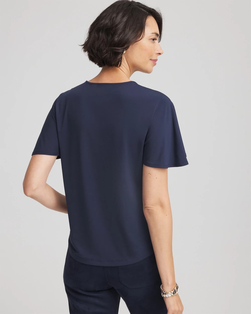 Jersey Knit Cowlneck Tee Passport Blue - Chico's