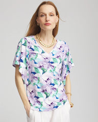 Touch of Cool™ Lily Handkerchief-Sleeve V-Neck Tee Gentle Lavender - Chico's