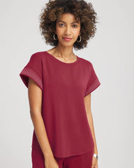 Zenergy® Embellished Short-Sleeve Top Russet Red - Chico's