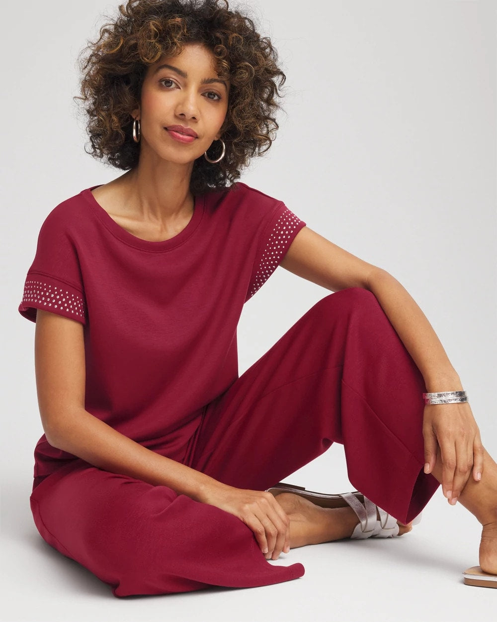 Zenergy® Embellished Short-Sleeve Top Russet Red - Chico's
