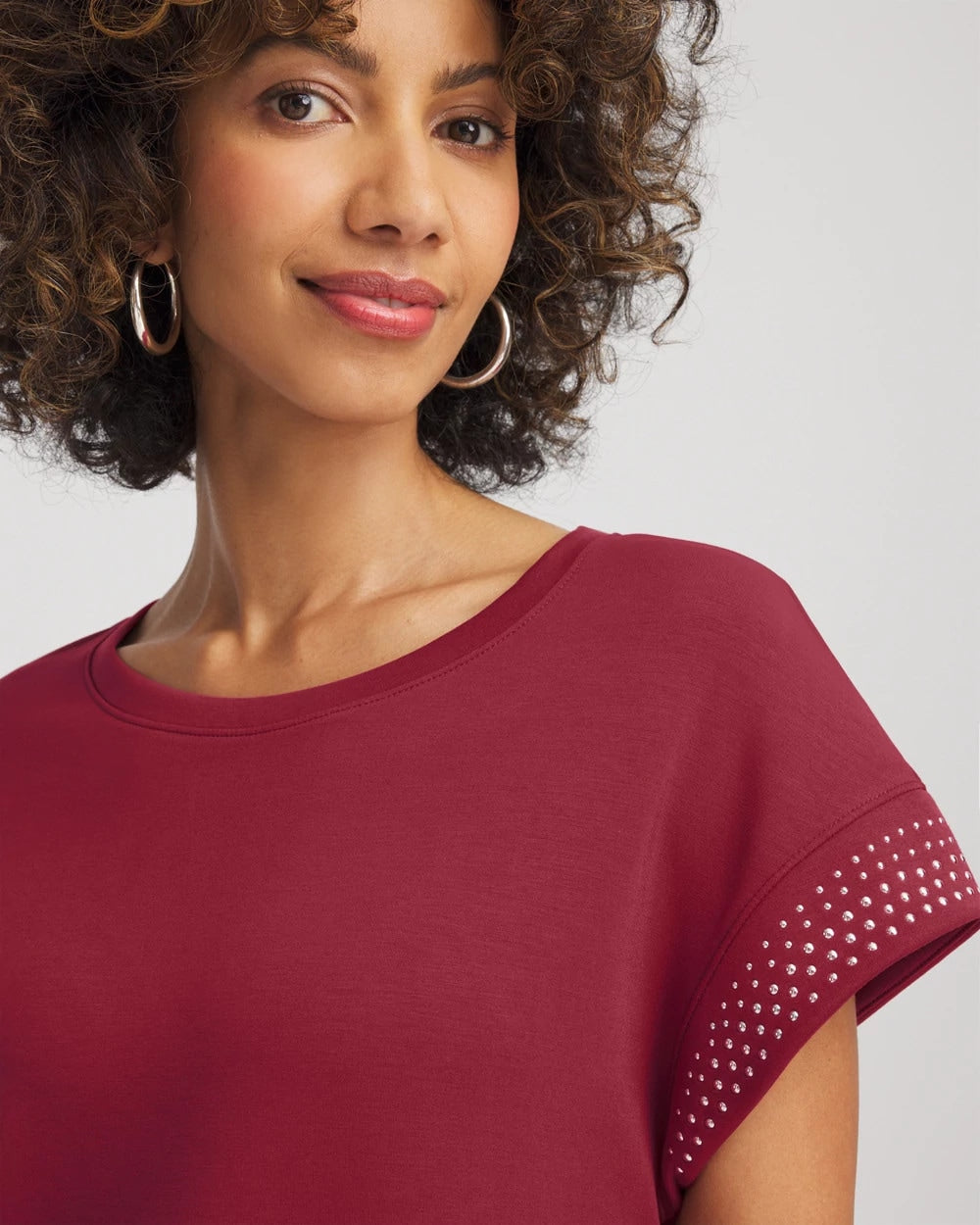 Zenergy® Embellished Short-Sleeve Top Russet Red - Chico's