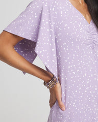 Touch of Cool™ Handkerchief-Sleeve V-Neck Tee Gentle Lavender - Chico's