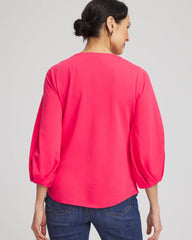 Cotton Tuck Sleeve Tee Dried Roses - Chico's