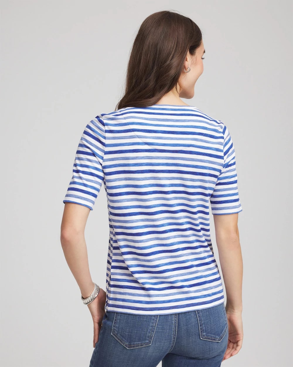 Slub Short Sleeve Tee Blue Pearl - Chico's