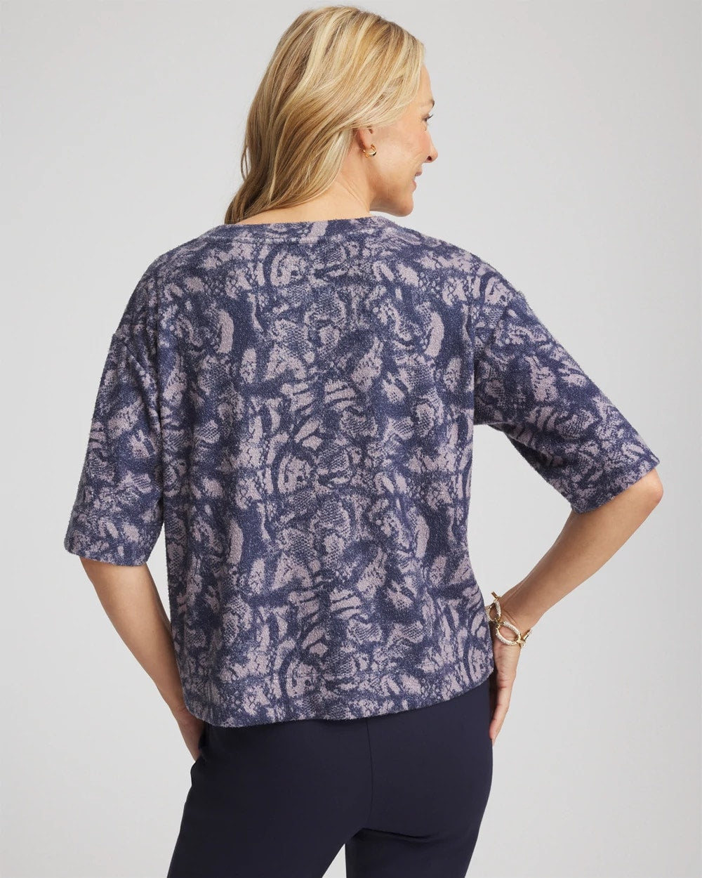 Animal Cozy Crewneck Tee Indigo Sky - Chico's