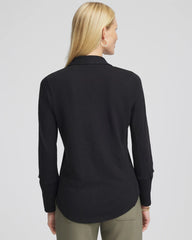 Collared Henley Shirt Black - Chico's