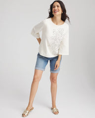 Soutache Embroidered Wildflower Top Ecru - Chico's