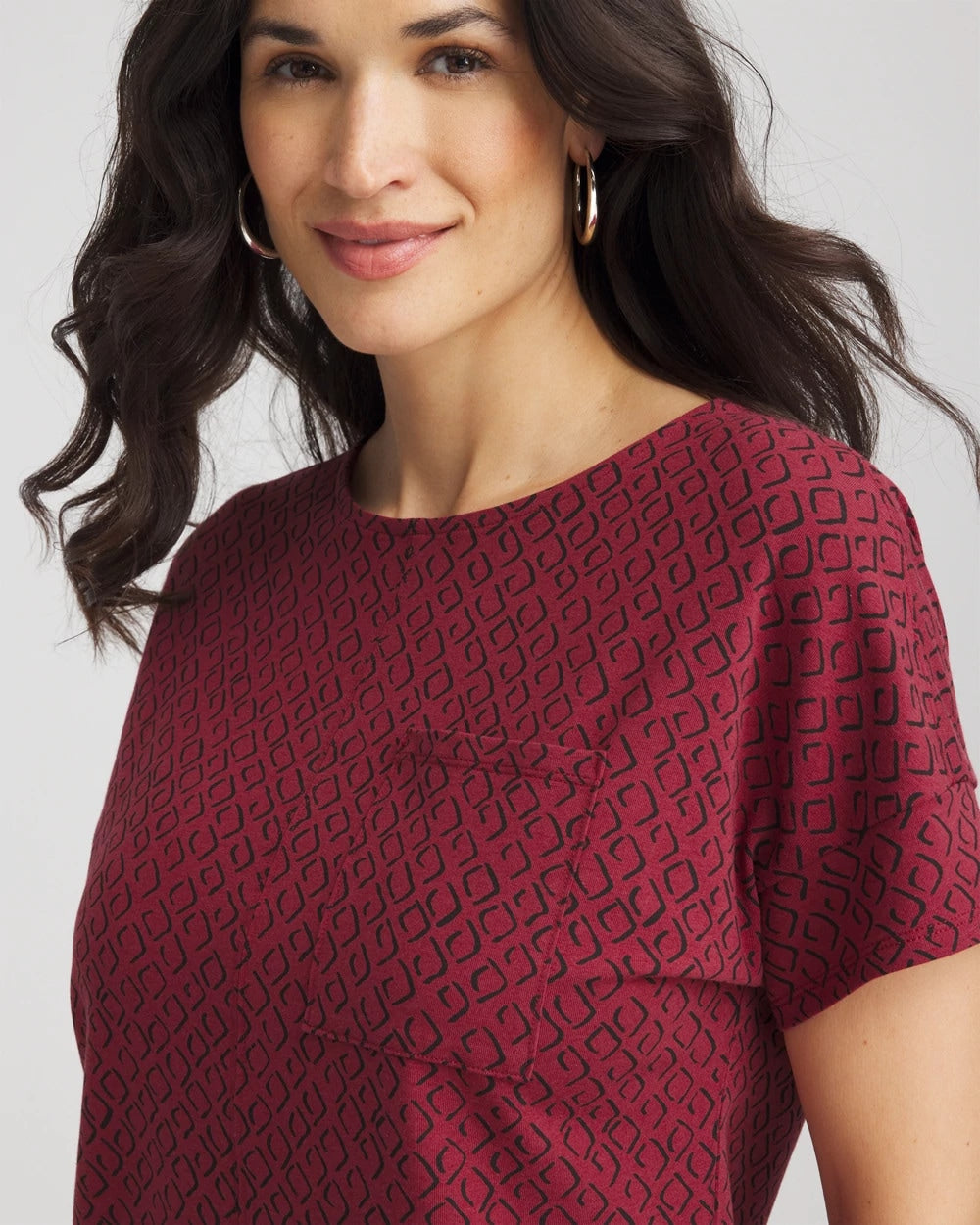 Zenergy® UPF Geo-Print Dolman Top Russet Red - Chico's
