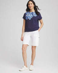 Zenergy® UPF Knit Applique Dolman Top Passport Blue - Chico's