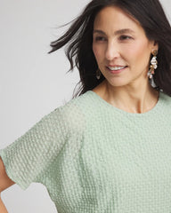 Jacquard Banded Hem Top Moroccan Mint - Chico's