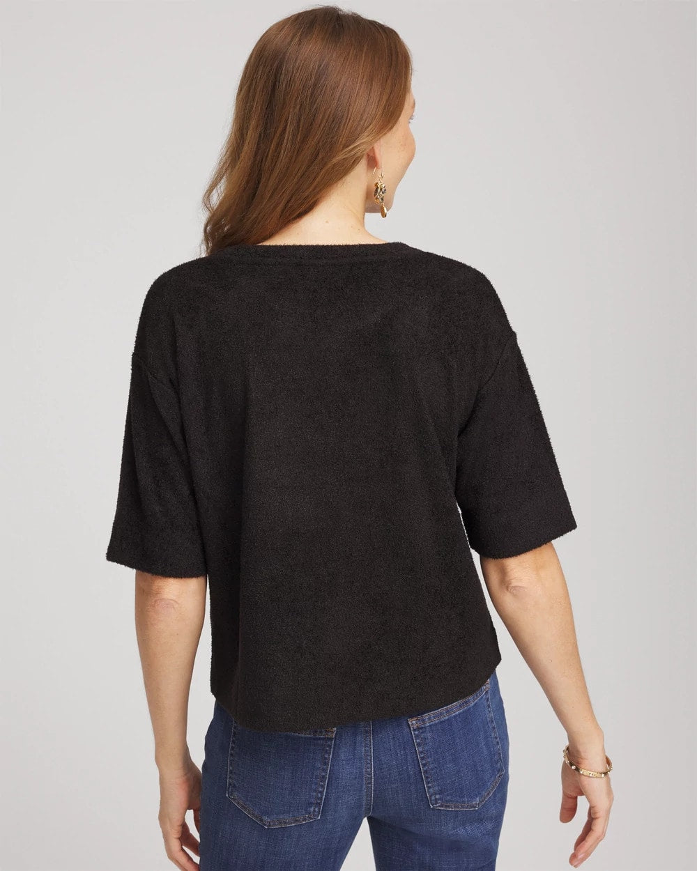 Cozy Crewneck Tee Black - Chico's
