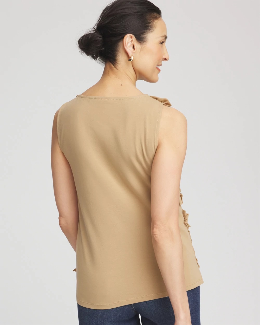 Sleeveless Ruffle-Appliqué Tank Top Cafe Aroma - Chico's
