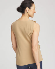 Sleeveless Ruffle-Appliqué Tank Top Cafe Aroma - Chico's