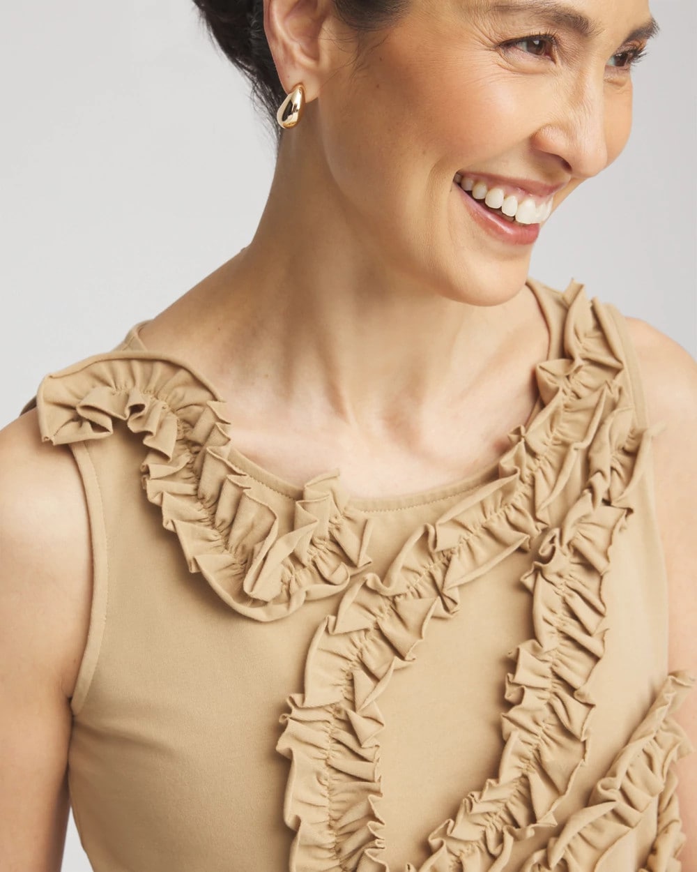 Sleeveless Ruffle-Appliqué Tank Top Cafe Aroma - Chico's