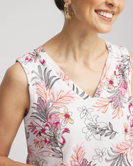Floral Sleeveless V-Neck Tank Alabaster - Chico's