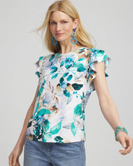 Touch of Cool™ Flutter Sleeve Tee Alabaster - Chico's