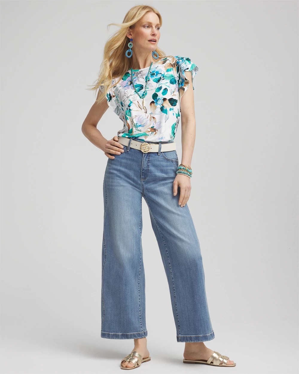 Touch of Cool™ Flutter Sleeve Tee Alabaster - Chico's