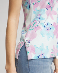 Floral Sleeveless V-Neck Tank Paradiso Blue - Chico's