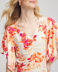 Touch of Cool™ Handkerchief-Sleeve V-Neck Tee Sunset Peach - Chico's