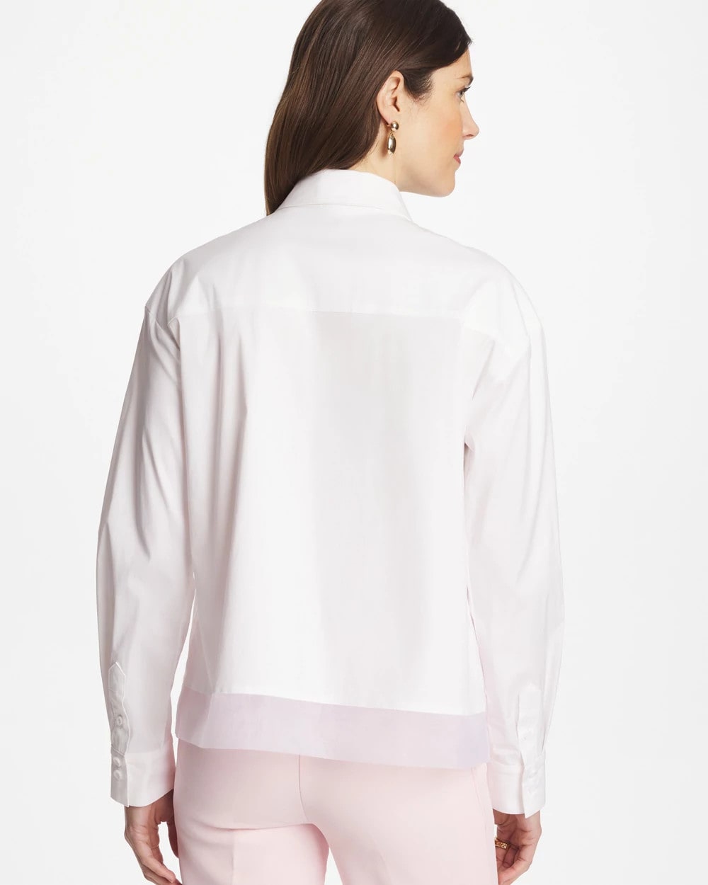 Poplin Organza Collared Shirt Alabaster - Chico's