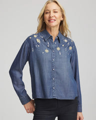 Embellished Tencel Collar Shirt Kiruna Indigo - Chico's