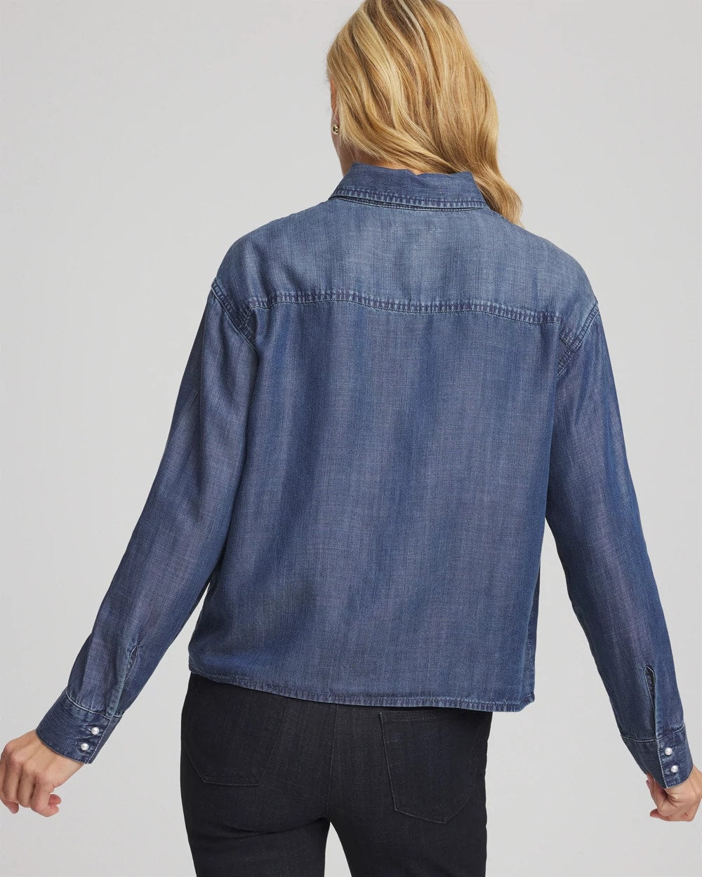 Embellished Tencel Collar Shirt Kiruna Indigo - Chico's