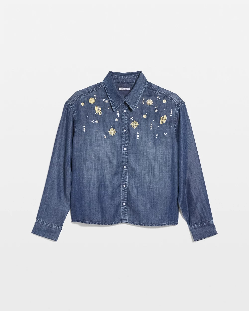 Embellished Tencel Collar Shirt Kiruna Indigo - Chico's