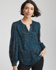 Novelty Texture Blouse Teal Shadow - Chico's