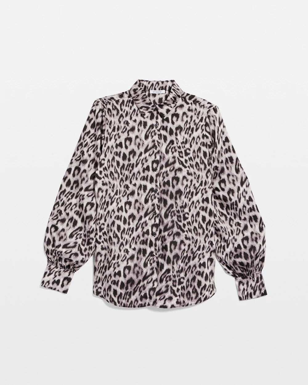 Faux Silk Snowy Animal Shirt Dove Gray - Chico's