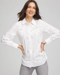 Jeweled Poplin Shirt Alabaster - Chico's
