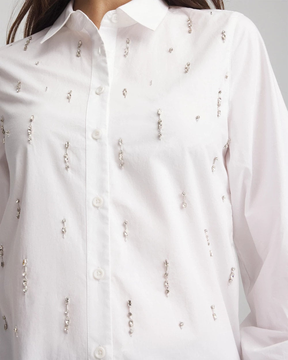 Jeweled Poplin Shirt Alabaster - Chico's