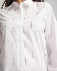 Jeweled Poplin Shirt Alabaster - Chico's