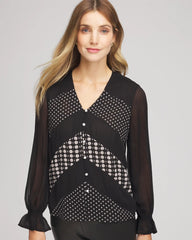 Georgette Polka Dot Blouse Black - Chico's
