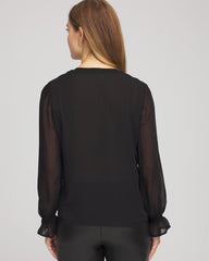 Georgette Polka Dot Blouse Black - Chico's