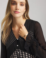 Georgette Polka Dot Blouse Black - Chico's