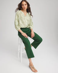 Lurex Stripe Cotton Blouse Salted Lime - Chico's