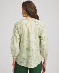 Lurex Stripe Cotton Blouse Salted Lime - Chico's
