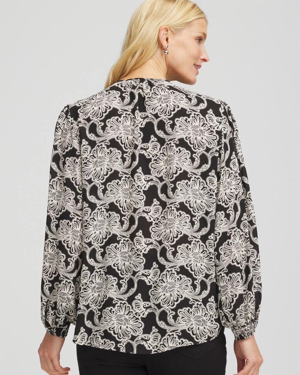 Caviar Bead Georgette Blouse Black - Chico's