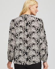 Caviar Bead Georgette Blouse Black - Chico's