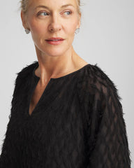 Feathered Pullover Peasant Blouse Black - Chico's