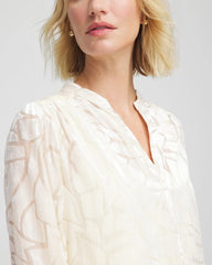 Cream Burnout Pullover Blouse English Cream - Chico's