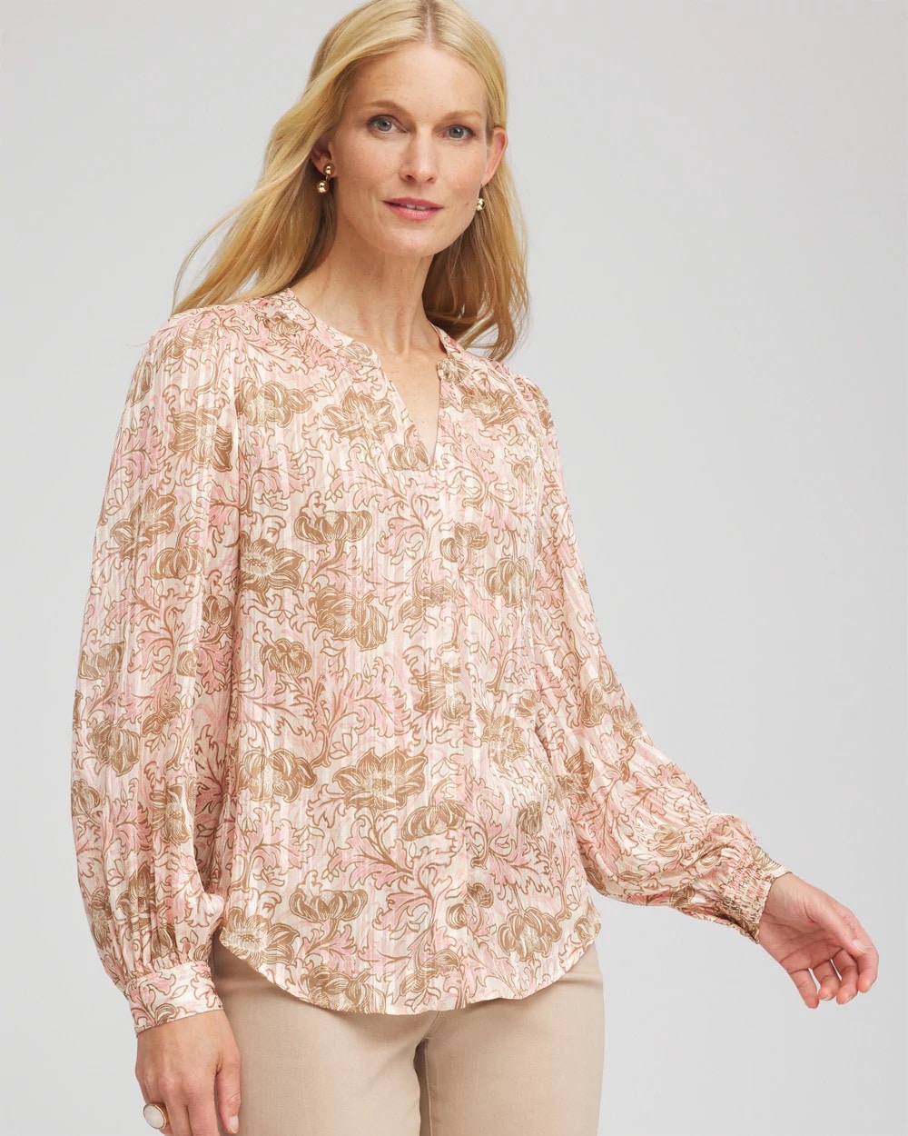 Revival Bloom Chiffon Blouse Blushed - Chico's