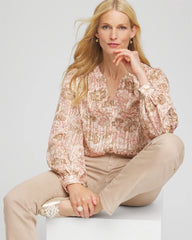 Revival Bloom Chiffon Blouse Blushed - Chico's