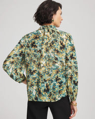 Crinkle Relaxed-Fit Blouse Darkest Spruce - Chico's