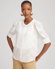 Chiffon Puff Sleeve Shirt Ecru - Chico's