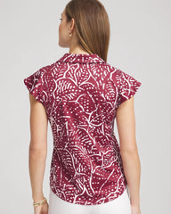 Zenergy® UPF Printed Polo Top Russet Red - Chico's