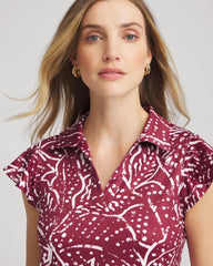 Zenergy® UPF Printed Polo Top Russet Red - Chico's
