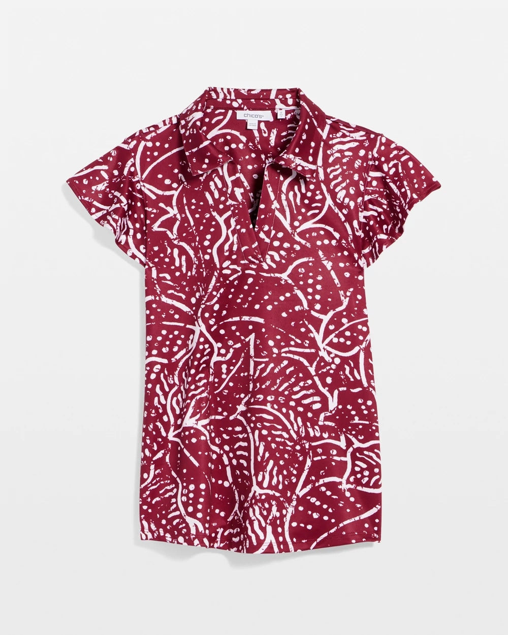 Zenergy® UPF Printed Polo Top Russet Red - Chico's