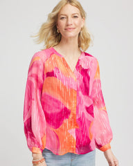 Watercolor Classic Fit Chiffon Blouse Crushed Berries - Chico's
